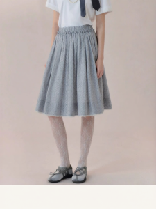AIVEI | Striped Literary Forest Midi Skirt