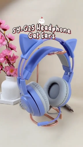 Galaxy Headphone SY-G25 Gaming Kabel Earphone Kucing With Microphone Over Ear Headset Bando Bass