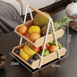MENGBINFEN | Multilayered Solid Wood Fruit and Snack Organizer