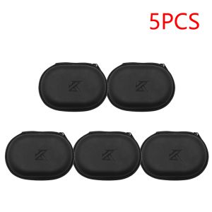 KZ Earphones Oval Storage Bag Wired Headphones PU Zipper Storage Box Portable Hold Storage Case Container for KZ BA10 AS10 ES4