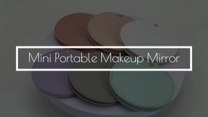 Magic photo Compact Stainless Steel Mirror PU Leather Ultra-thin Round Small Pocket Mirror Portable Mini Travel