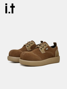 izzue | Workwear Style Large Toe Derby Shoes For Men Increased Height Lightweight Outdoor Casual