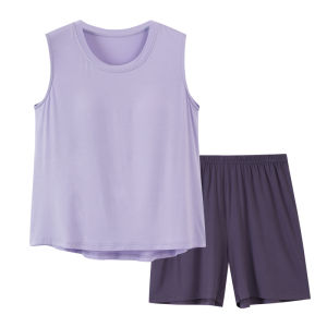 Miiow | Cat Lady Summer Thin Cool Feeling Sleeveless Vest Set Womens Sleepwear With Chest Pad Home Clothes 2025 New Style Sweet Cute Style