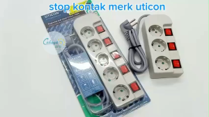 Stop Kontak Lubang 5 + Pengaman + Saklar Tersendiri + Kabel UTICON