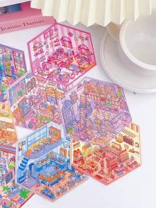 DIY 3D Sticker Scenes Make Your House Cute Kawaii Therapy Sticker Stress Relief Holiday Christmas Activity Easter Basket Stuffer