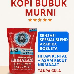 Kopi Bubuk Sidikalang Asli 1Kg Murni Original Halus Hitam Tanpa Gula Murah