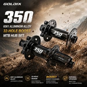 GOLDIX GDX350 32H Light Bicycle Hub Sealed Bearing 6-bolt Disc Brake J-Bend 32 Holes Ratchet 36T BOOST MTB Hub for Shimano SRAM