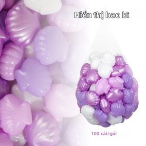 100 Quả Bóng Nhựa Hình Vỏ Sò Nhiều Màu Sắc Đường Kính 5.5CM Chất Liệu PE Mềm Kèm Túi Lưới Đồ Chơi Mùa Hè Cho Trẻ Em Trong Nhà Tiệc Tùng & Phòng Tắm Dành Cho Trẻ Từ 3-6 Tuổi