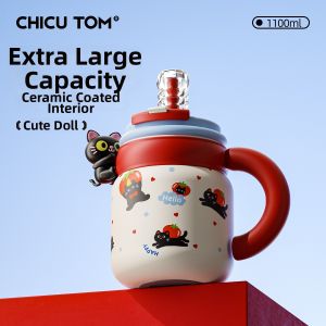 CHICU TOM | High Capacity Aesthetic Thermos Bottle with Straw