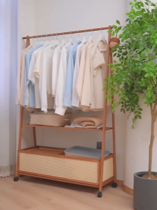 MC-home Floor-standing coat rack for the bedroom hat and clothes rack clothing storage rack bedside open wardrobe