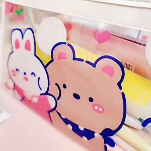 Túi đựng bút trong suốt PVC chống thấm nước  hộp bút đơn giản tiện lợi