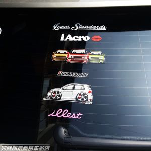 Golf Suitable JDM Wild Back Window Decal Modification Sticker Auto Car Decorative Reflective Patch Customizable Body Film