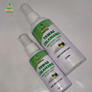 Mark and Marias Tawas Calamansi Whitening Spray Deodorant 50ml & 100ml | Natural Tawas Deodorant Spray | Helps Brighten Underarms | Long Lasting Odor Protection | Fresh Calamansi Scent | Non-Sticky Formula | Quick Drying | Underarm Care for Men and Women