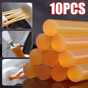 แท่งกาวร้อนละลายรถยนต์10ชิ้นชุดแถบซ่อมแซมรอยยุบบนตัวรถกำจัดสีแบบ DIY ของใช้ในครัวเรือนก้านกาวที่มีความหนืดสูง