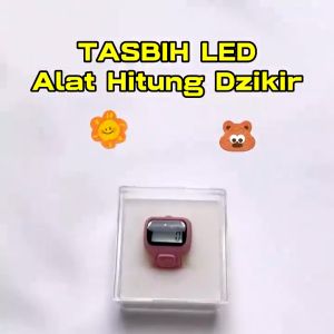 [TOS] cincin tasbih digital LED Mini Alat Penghitung Dzikir Ibadah Perlengkapan Sholat / Tasbeh Jari Alat Hitung zikir shalat Digital Tally Counter 5 digit dengan lampu menyala LCD elektrik bentuk model cincin silikon plastik