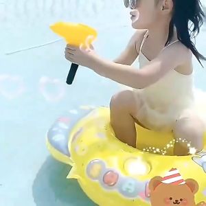 GOOGOO BIRD Airplane Inflatable Swimming Ring Seat Float With Water Gun Thicked PVC Swim Floating Pelampung Kanak-kanak
