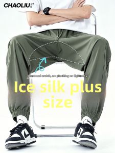 CHAOLIUKE | Summer Cooling Oversized Men Pants High Elasticity Loose Harem Joggers