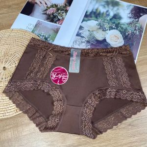#1406 เอว30-38 กางเกงในเต็มตัว ผ้าลื่น แต่งขอบลูกไม้