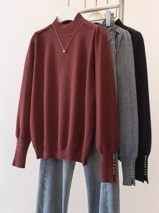 AIYITI | Plus Size Red Long Sleeve Knitted Sweater