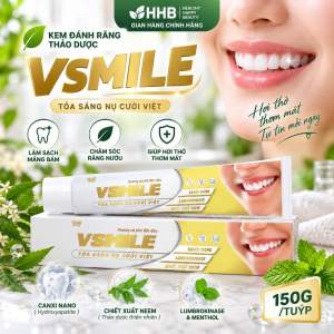 Kem Đánh Răng VSMILE 150g Nano Canxi Xylitol Làm Sạch Mảng Bám Hơi Thở Thơm Mát
