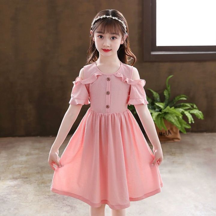 MOMO 5-10 TAHUN DRESS SHIRIN SABRINA CASUAL KOREAN STYLE FASHION