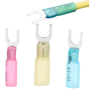 100Pcs SV wire spring U type Pre-Insulating Heat shrink Terminals SV1.25/2/5.5-5 Waterproof seal Spade Cold Crimp Wire Cable Connector