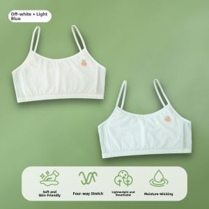 miiow | Cat Girl Girls Underwear Development Period Summer Thin Bralette Primary School Children Girls Stage One Vest Nylon Fabric