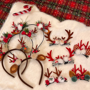 Adorable Deer Antler Christmas Decoration Hair Clip Womens Festival Costume Atmosphere Hair Accessories Unique Design Hair Grips