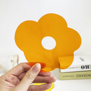 INS Minimalist Transparent and Cute Flower Acrylic Small Flower Coaster Heat Proof Mat Young Adult Heart Photo Prop Decorations