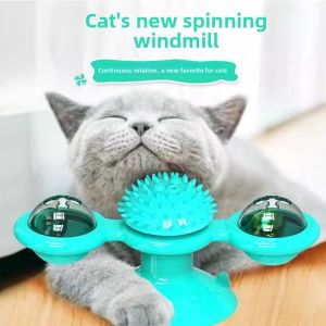 Interactive Cat Toy Teaser Stick Self Entertaining Pet Cat Toys Anti Boredom Teeth Grinding Wheel Windmill Small Cat Toys