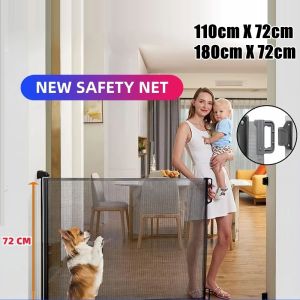 110x72/180x72CM Portable Foldable Adjustable Pet Magic Gate Baby Safety Door Gate Pet Dog Cat Fence Safe Guard Fences Stair Door Guard Gate For Kids Stairs Pet Fence Isolation Net Safety Net Dog Pet Isolation Net Safety Fence Portable Foldable Guard Tooly