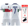 Home Away Football Kit Set for Boys Children Number 7 Cristiano Ronaldo Jersey Shorts And Pants Customizable Team Uniform. 