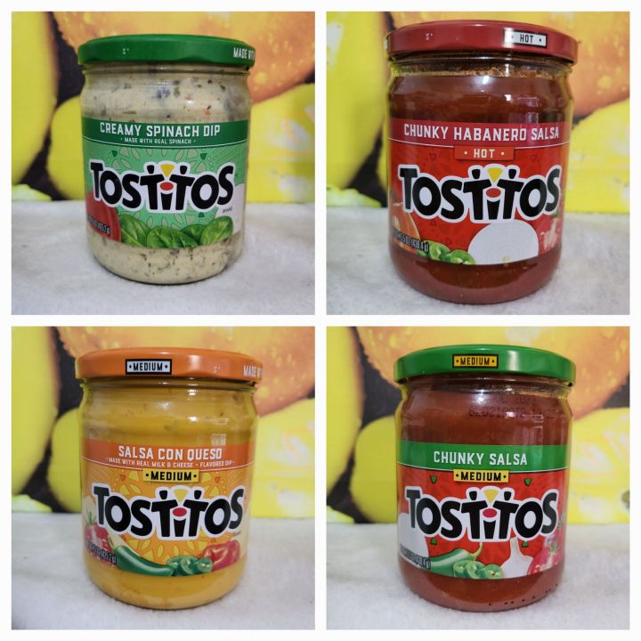 Tostitos Dip Con Quezo/Creamy Spinach/Habanero Salsa/Chunky Salsa 15oz ...