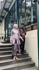 Batik Kebaya Couple Modern Kaluna Kebaya Wisuda Set Tunik Lamaran Tunangan Batik Baju Couple Kondangan Terbaru 2024