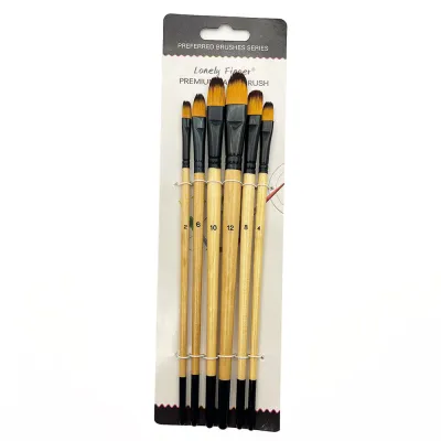 Artists Filbert Paint Brushes Set6pcs Paint Brush Set for Watercolor Oil Acrylic Crafts Rock & Face Painting