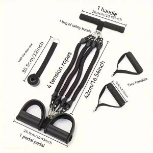 Heavy Duty Pedal Tensioner for Home Fitness Abdominal Training Non Slip Rope 50 75 100 Lbs Pull Up Sit Up Trainer Men Women