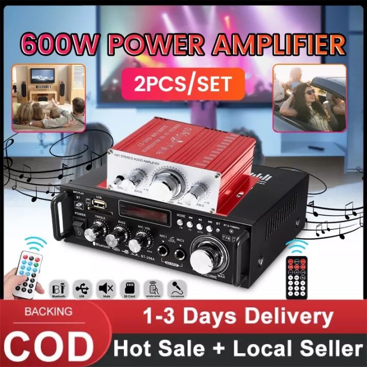 【Local delivery】2PCS 800W 600W 12V 220V Wireless bluetooth Sound