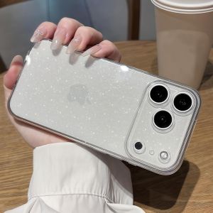 Soft TPU Cute Clear Glitter Case For iPhone 17 Air 16E 16 Pro Max 15 Plus 14 13 12 11 Women Girls 17air Phone Cover Accessories