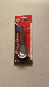 Vỉ 6 thìa/ muỗng inox ZEBRA size L & Zumbo Thái Lan(100001-100080)