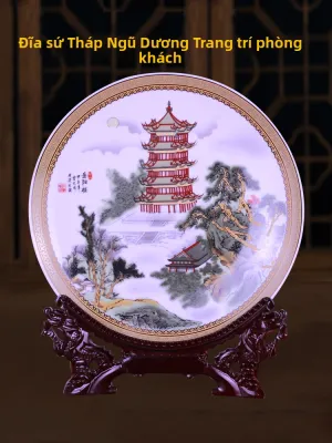 Mới Cổ Điển Đĩa Treo Gốm Sứ Trung Quốc Cảnh Đức Trấn Món Trang Trí Bằng Sứ Cho Phòng Khách Và Trang Trí Tủ Rượu