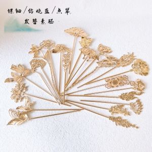 Handmade DIY Hairpin Traditional Craft Imitation Burnt Blue Random Model Unadorned Blank Butterfly Material Accessory
