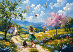 Paper Puzzle 500/1000/1200/2000PCS for Adults Country Life Jigsaw Puzzle Bedroom Gameroom Livingroom Home Decor Birthday Gift