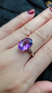 Amethyst Titanium Adjustable Rings (11 Designs)