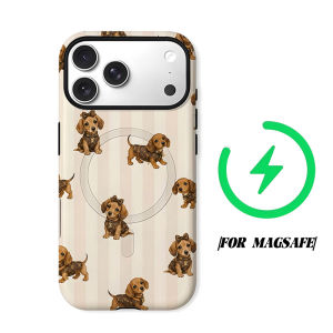 BILIBILI | Luxury Dachshund Puppy Phone Case for iPhone 18 17 16 15 14 13 12 11 Air Pro Max Plus Double-layer Cover