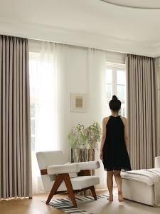 Sun Blocking Insulation Modern French Style Luxurious Heavyweight Cashmere Like Curtains