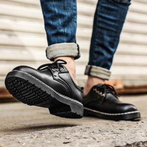 ORNGMALL Formal for Men Shoes Tooling Shoes Fashion Martin Shoes Korean Classic England Trend Boots Real Leather Tooling Shoes Formal Shoes 38-48