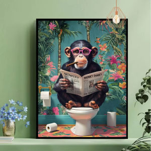 500/1000/1200/2000PCS Jigsaw Puzzle Silly Gorilla Sitting On Toilet Reading News For Adults Stress Relief Brain Teaser Gift