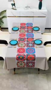 Multica Taplak Meja Makan Waterproof Anti Air/PVC Table Cloth Alas meja 180x140cm 4-6 kursi