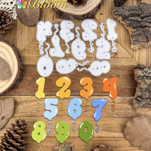 Original Lovley Birthday Numbers Balloons Metal Cutting Dies Scrapbooking Decorative Embossing