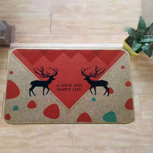 Ultra-Thin Kitchen Bathroom Door Mat Absorbent Water-Proof Non-Slip Natural Rubber Linen Material Home Use Floor Carpet